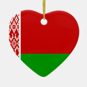 Weißrussland-Flaggen-Herz-Verzierung Keramikornament