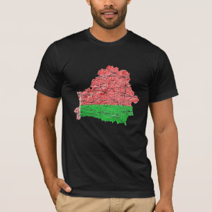 Weißrussland Flaggenfarben Karte T-Shirt