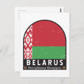 Weißrussland-Flaggenmarke erschüttert Vintag Postkarte (Vorne/Hinten)