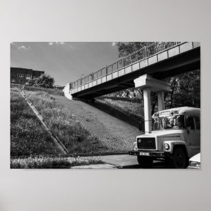 Weißrussland Grodno Old Retro Sowjetbus Poster