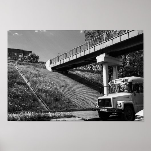 Weißrussland Grodno Old Retro Sowjetbus Poster (Vorne)