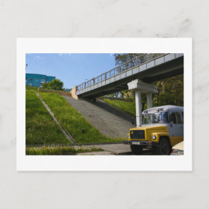 Weißrussland Grodno Old Retro Sowjetbus Postkarte
