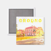 Weißrussland Grodno Stadtarchitektur Magnet (Vorderseite/Rückseite)