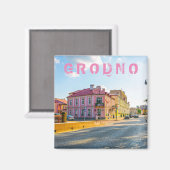 Weißrussland Grodno Stadtarchitektur Magnet (Vorderseite/Rückseite)