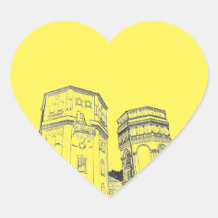 Weißrussland Grodno Wassertürme Herz-Aufkleber