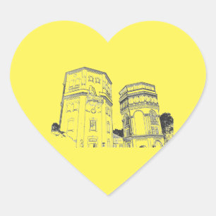 Weißrussland Grodno Wassertürme Herz-Aufkleber