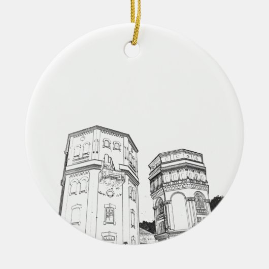 Weißrussland Grodno Wassertürme Keramik Ornament (Vorne)