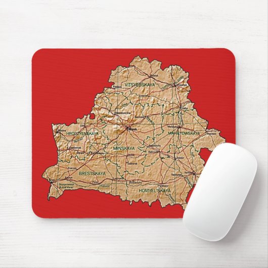 Weißrussland-Karte Mousepad (Mit Mouse)