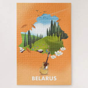 Weißrussland-Karte Reiseplakat. Puzzle