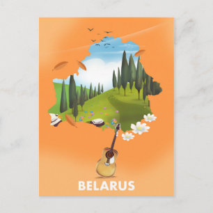 Weißrussland-Karte-Reiseposter. Postkarte