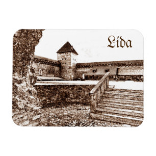 Weißrussland Lida Stadtbild Burg Magnet