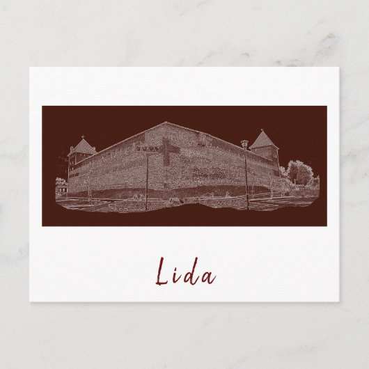 Weißrussland Lida Stadtbild Burg Postkarte (Vorderseite)