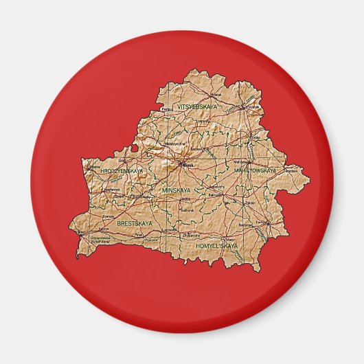 Weißrussland Map Magnet (Vorne)