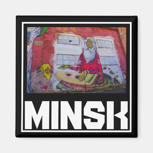 Weißrussland Minsk Architektur Stadtbild Graffiti Magnet (Vorne)