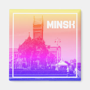 Weißrussland Minsk Architektur Stadtbild Magnet