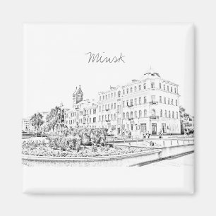 Weißrussland Minsk City Architecture Magnet