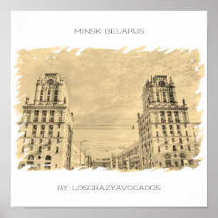 Weißrussland Minsk Stadt Architektur Natur Poster
