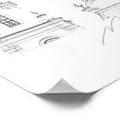 Weißrussland Minsk Styized Architecture Sketch Pos Poster (Ecke)