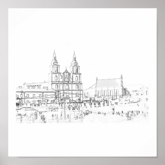 Weißrussland Minsk Styized Architecture Sketch Pos Poster (Vorne)