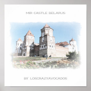 Weißrussland-MIR-Schloss-Architektur-Natur-Plakat Poster