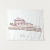 Weißrussland Orsha Architecture City Sketch Tapest Wandteppich (Vorderseite (Horizontal))