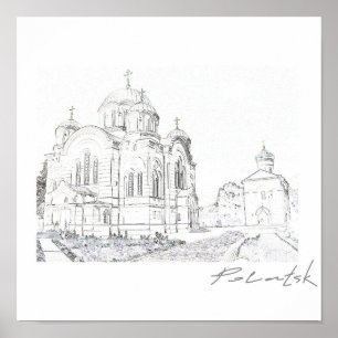 Weißrussland Polatsk Architektur Stadtplan Poster