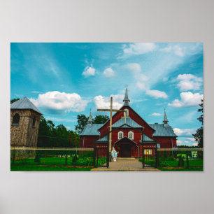 Weißrussland Porechye Parecca Architektur Katholik Poster