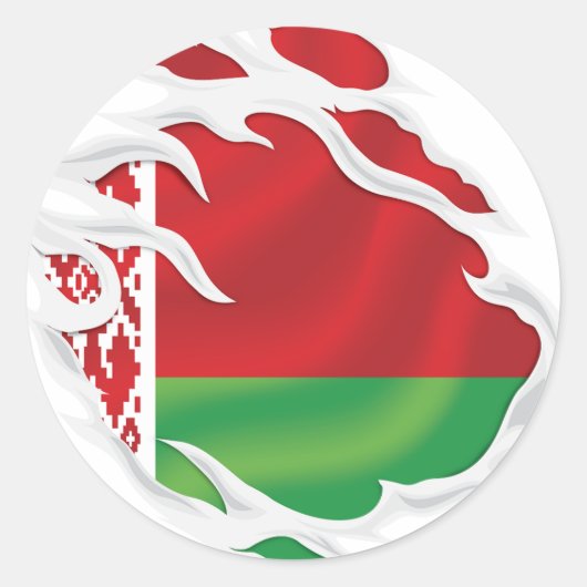 Weißrussland-Rippe Runder Aufkleber (Vorderseite)