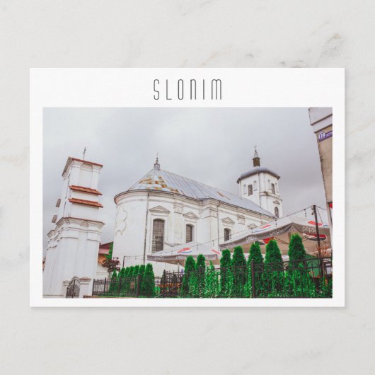 Weißrussland-Slonim-katholische Kirchenarchitektur Postkarte (Vorderseite)