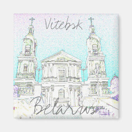 Weißrussland Vitebsk Stylized Architecture Magnet