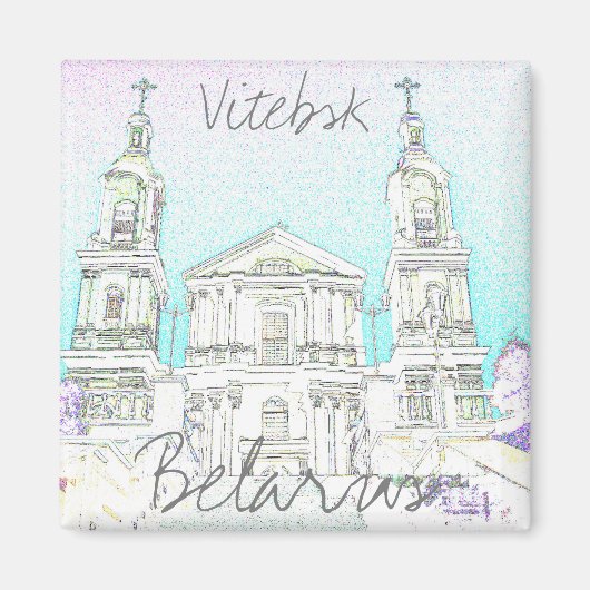 Weißrussland Vitebsk Stylized Architecture Magnet (Vorne)