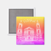 Weißrussland Vitebsk Stylized Architecture Magnet (Vorderseite/Rückseite)