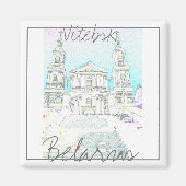 Weißrussland Vitebsk Stylized Architecture Magnet (Vorne)