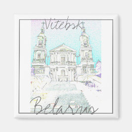 Weißrussland Vitebsk Stylized Architecture Magnet