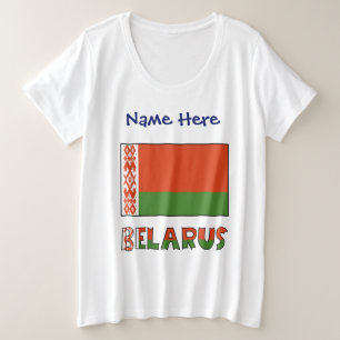 Weißrussland Weißrussische Flagge Personalisiert  Große Größe T-Shirt