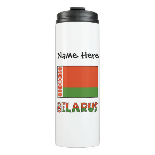 Weißrussland Weißrussische Flagge Personalisiert  Thermosbecher