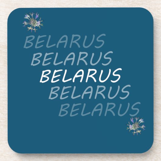 Weißrusslandische Blume Getränkeuntersetzer (Vorderseite)