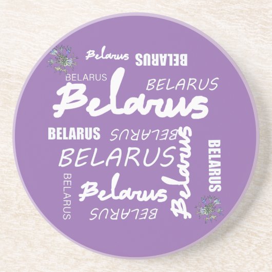 Weißrusslandische Blume Getränkeuntersetzer (Vorne)