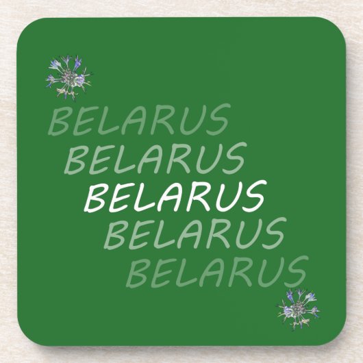 Weißrusslandische Blume Getränkeuntersetzer (Vorderseite)