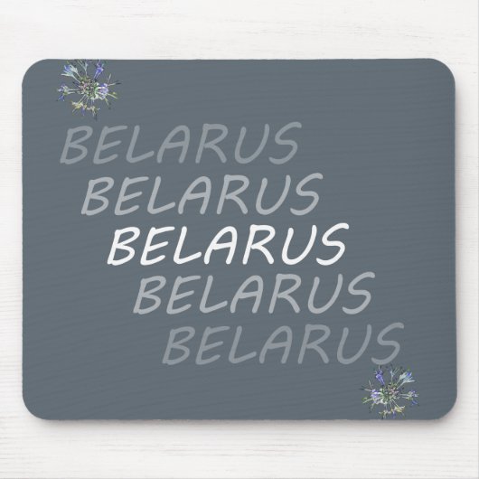 Weißrusslandische Blume Mousepad (Vorne)