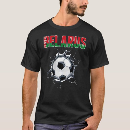 Weißrusslands Fußballfans - Weißer Fußball im Rack T-Shirt (Vorderseite)