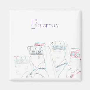Weißrusslands Volkskleidung Sketch Magnet