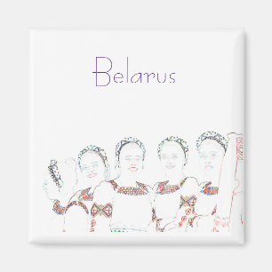 Weißrusslands Volkskleidung Sketch Magnet