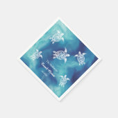 Weißschildkröten Blaue Wasserfarbe Eigener Text Serviette (Ecke)