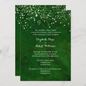 Weißschnee auf der Grünen Winterhochzeit Einladung (Vorne/Hinten)