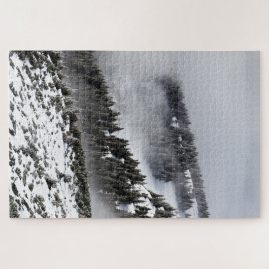 Weißschneedecke Bergseite Puzzle (Horizontal)