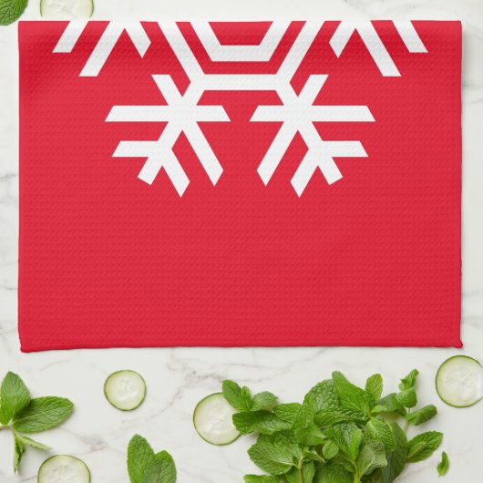 Weißschneeflocke Handtuch (Gefaltet)