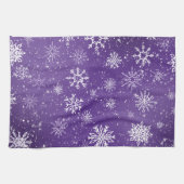 Weißschneeflocken Amethyst Lila Geschirrtuch (Horizontal)