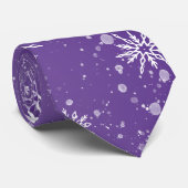 Weißschneeflocken Amethyst Lila Krawatte (Gerollt)