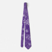 Weißschneeflocken Amethyst Lila Krawatte (Rückseite)